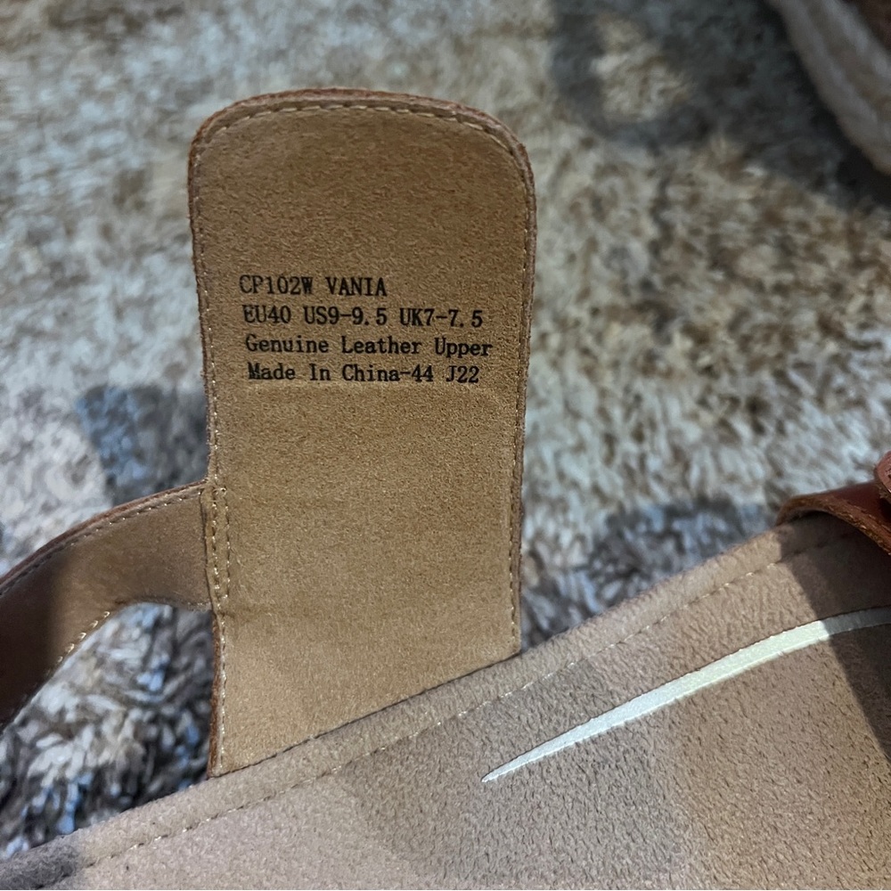 Aetrex Vania Platform Comfort Support Sandals Cognac Size 9.0-9.5 - Picture 5 of 6